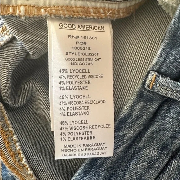 Good American NWT Good Legs Straight Leg Denim Jeans - 16 - Picture 10 of 10